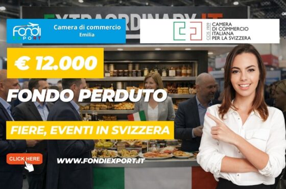 Fondi Export 2026: la Camera di Commercio dell’Emilia Parma Piacenza Reggio Emilia finanzia la tua crescita in Svizzera con finanziamento a fondo perduto di €12.000