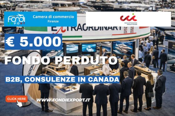 Non perdere il finanziamento a fondo perduto di €5.000: nuovo bando della Camera di Commercio di Firenze per B2B Ricerca Partners, Consulenza Export, Temporary Export Manager in Canada a Montreal