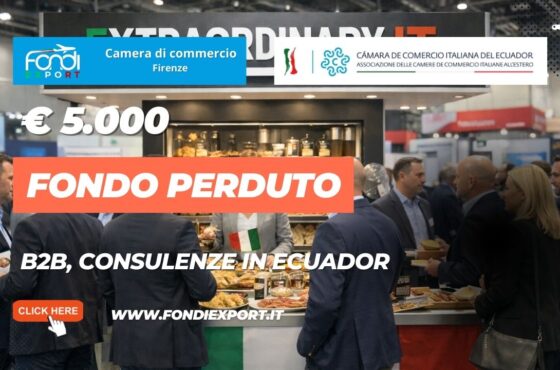 Mai più barriere verso il mercato ecuadoriano: sblocca ora il finanziamento a fondo perduto di €5.000 per B2B Ricerca Partners, Consulenza Export, Temporary Export Manager con la Camara de Comercio Italiana del Ecuador