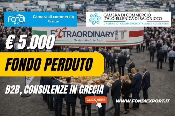finanziamento a fondo perduto di €5.000 per l’export in Grecia: bando della Camera di Commercio di Firenze per B2B Ricerca Partners, Consulenza Export, Temporary Export Manager