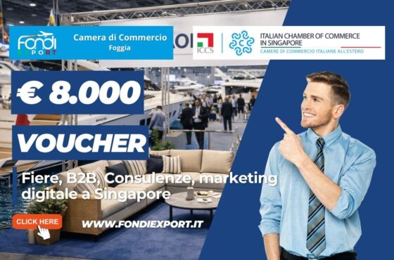 Finanziamento a fondo perduto di €8.000 per l’export a Singapore: bando della Camera di Commercio di Foggia per Fiere, B2B, Consulenze, marketing digitale