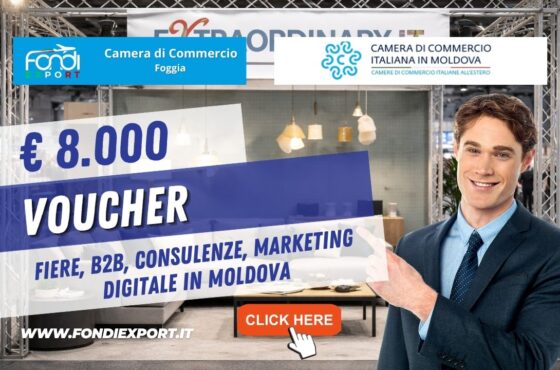 Finanziamento a fondo perduto di €8.000 per l’export in Moldova: bando della Camera di Commercio di Foggia per Fiere, B2B, Consulenze, marketing digitale