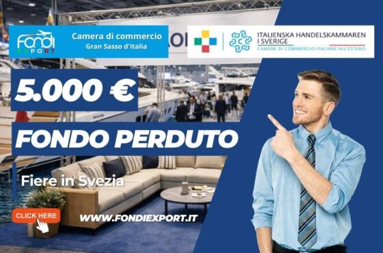 Fino a 5.000 euro per partecipare a Fiere in Svezia con la Camera di Commercio del Gran Sasso d’Italia
