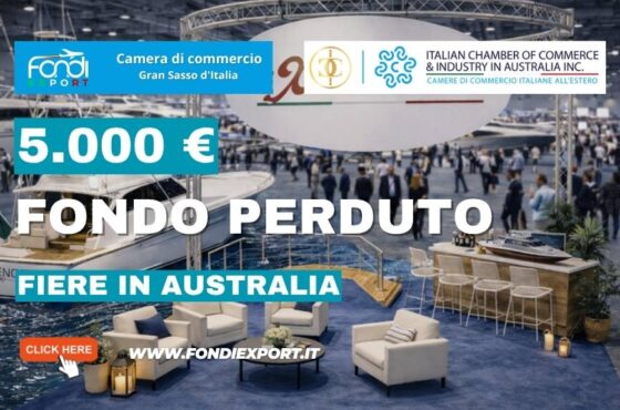 Fino a 5.000 euro per partecipare a Fiere in Australia a Sidney con la Camera di Commercio del Gran Sasso d’Italia