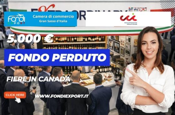 Ricevi 5.000 euro per partecipare a Fiere in Canada a Montreal