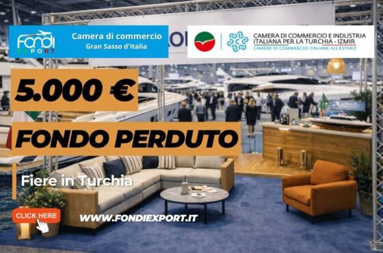 Imprese della Regione Abruzzo: finanziamento a fondo perduto di 5.000 euro per esportare nel mercato turco