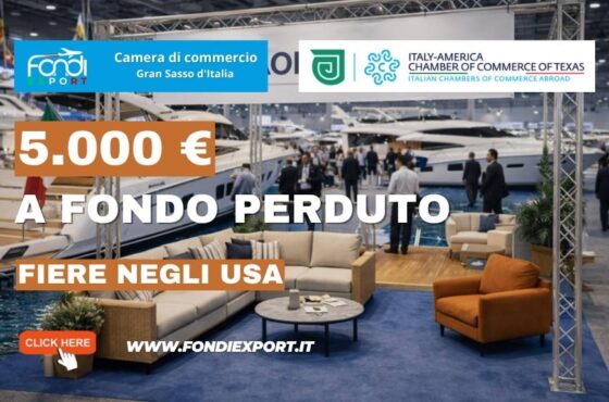 Porta la tua azienda negli USA in texas: 5.000 euro dalla Camera di Commercio del Gran Sasso d’Italia per Fiere