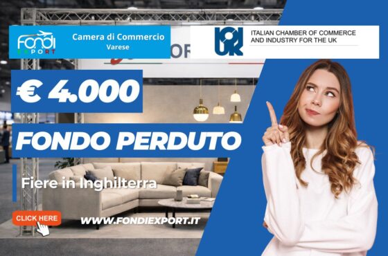 finanziamento a fondo perduto di €4.000 per internazionalizzazione in Inghilterra: il bando Camera di Commercio di Varese che cercavi nel 2026