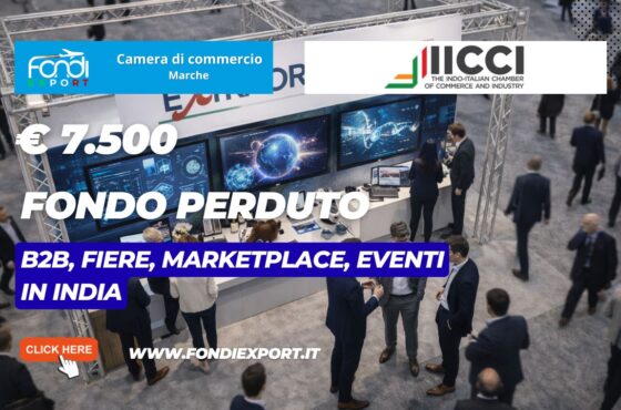 Finanziamento a fondo perduto di €7.500 per l’export in India: bando della Camera di Commercio delle Marche per B2B, Fiere, marketplace, Eventi