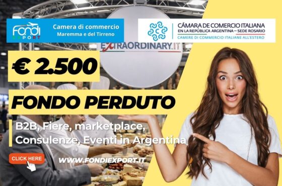 Export in Argentina: ottieni €2.500 per B2B, Fiere, marketplace, Consulenze, Eventi