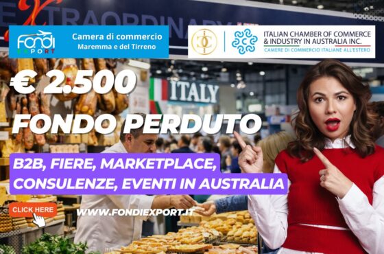 Mai più barriere verso il mercato australiano: sblocca ora il finanziamento a fondo perduto di €2.500 per B2B, Fiere, marketplace, Consulenze, Eventi con la Italian Chamber of Commerce and Industry in Australia