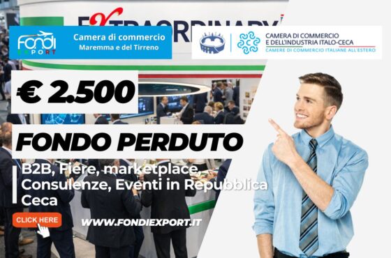 finanziamento a fondo perduto di €2.500 subito per la tua impresa: esporta in Repubblica Ceca con la Camera di Commercio della Maremma del Tirreno Livorno Grosseto