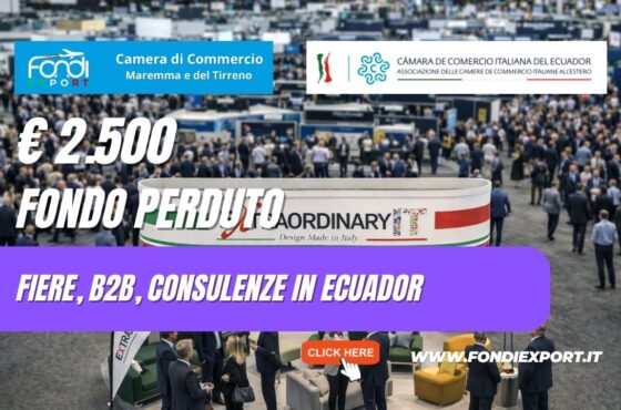 Mai più barriere verso il mercato ecuadoriano: sblocca ora il finanziamento a fondo perduto di €2.500 per Fiere, B2B, Consulenze con la Camara de Comercio Italiana del Ecuador