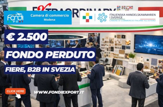 Il tuo business In Svezia non può aspettare: richiedi il finanziamento a fondo perduto di €2.500 della Camera di Commercio di Modena