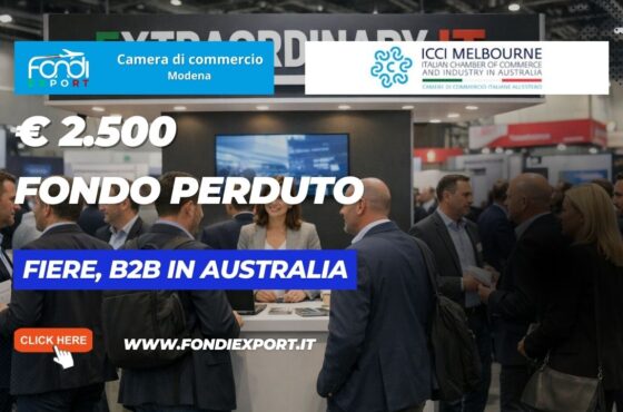 Finanzia la tua crescita nel mercato australiano: la Camera di Commercio di Modena mette a disposizione finanziamento a fondo perduto di €2.500