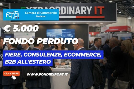 Internazionalizzazione 2026: fino a 5.000 € a fondo perduto per le imprese di Modena