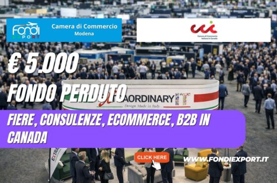 Fiere, Consulenze, Ecommerce, B2B 2026: scala il mercato canadese con i fondi della Camera di Commercio di Modena di €5.000