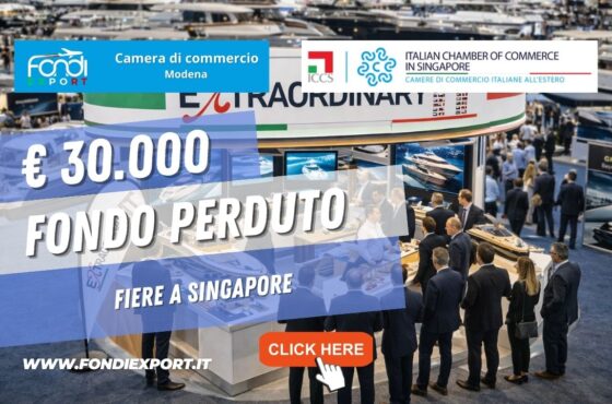 Finanzia la tua crescita nel mercato singaporiano: la Camera di Commercio di Modena mette a disposizione finanziamento a fondo perduto di €30.000