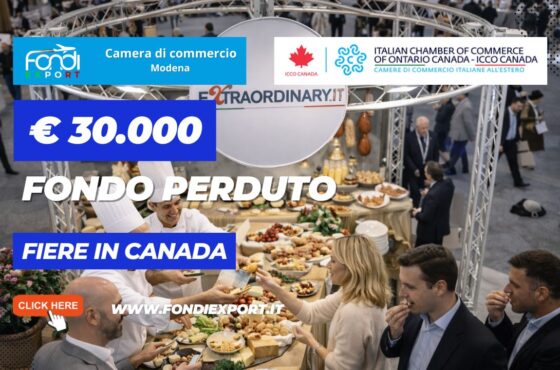 Export in Canada a Toronto: ottieni €30.000 per Fiere ed Eventi