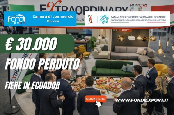 Strategia vincente nel mercato ecuadoriano: finanziamento a fondo perduto di €30.000 e supporto della Camara de Comercio Italiana del Ecuador