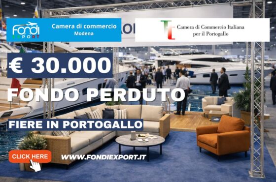 Finanziamento a fondo perduto di €30.000 subito per la tua impresa: esporta in Portogallo con la Camera di Commercio di Modena