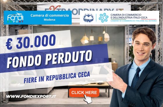Export in Repubblica Ceca a costo zero? Scopri come usare il finanziamento a fondo perduto di €30.000 della Camera di Commercio di Modena
