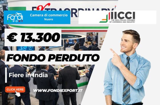finanziamento a fondo perduto di €13,300.00 “Chiavi in mano”: la tua strategia vincente in India con Camera di Commercio di Nuoro