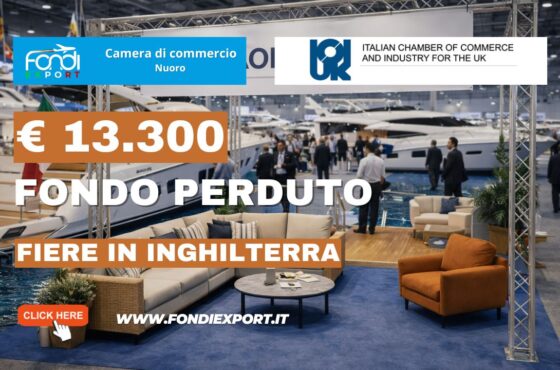 €13,300.00 pronti all’uso: come la Camera di Commercio di Nuoro finanzia Fiere con la Camera di Commercio Industria Italiana per il Regno Unito nel 2026