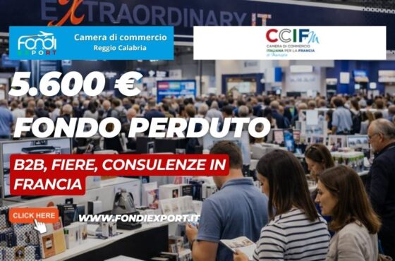 finanziamento a fondo perduto di € 5.600 per crescere nel mercato francese con la Camera di Commercio di Reggio Calabria