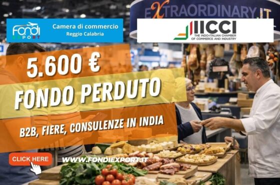 Bando B2B, Fiere, Consulenze in India: finanziamento a fondo perduto di € 5.600 per le imprese della provincia di Reggio Calabria