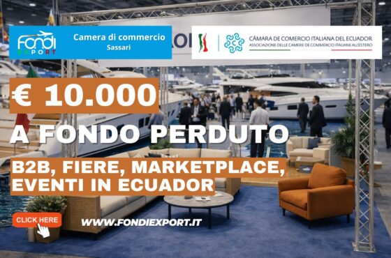 Mai più barriere verso il mercato ecuadoriano: sblocca ora il finanziamento a fondo perduto di €10.000 per B2B, Fiere, marketplace, Eventi con la Camara de Comercio Italiana del Ecuador