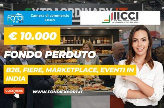 Vendi nel mercato indiano con il finanziamento a fondo perduto di €10.000 pronti per la tua azienda dalla Camera di Commercio di Sassari