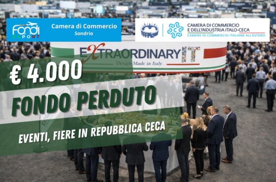 finanziamento a fondo perduto di €4.000 “Chiavi in mano”: la tua strategia vincente in Repubblica Ceca con Camera di Commercio di Sondrio