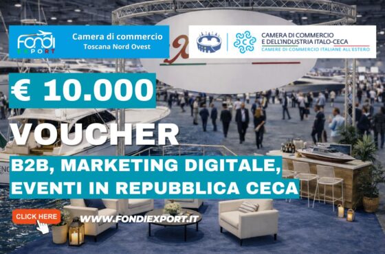 €10.000 pronti all’uso: come la Camera di Commercio Toscana Nord Ovest finanzia B2B, marketing digitale, Eventi con la Camera di Commercio dell’Industria Italo-Ceca nel 2026