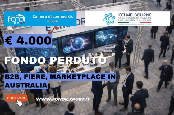 €4.000 pronti all’uso: come la Camera di Commercio dell’Umbria finanzia B2B, Fiere, marketplace con la Italian Chamber of Commerce and Industry in Australia Melbourne nel 2026
