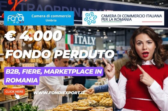 Vendi nel mercato rumeno con il finanziamento a fondo perduto di €4.000 pronti per la tua azienda dalla Camera di Commercio dell’Umbria