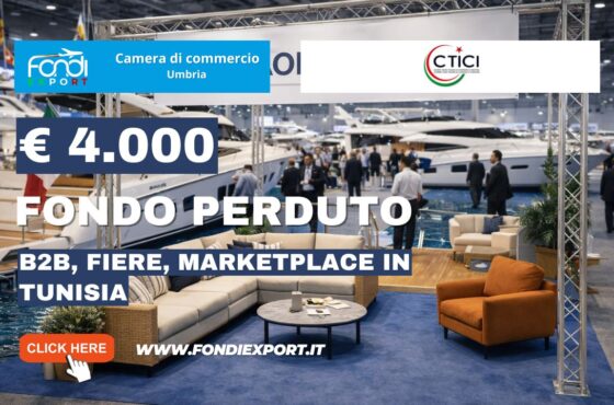 finanziamento a fondo perduto di €4.000 “Chiavi in mano”: la tua strategia vincente in Tunisia con Camera di Commercio dell’Umbria