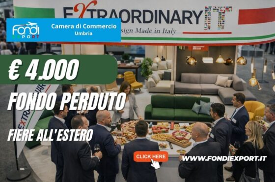 Internazionalizzazione 2026 in Umbria: fino a 4.000 euro a fondo perduto per partecipare a fiere in Italia e all’estero