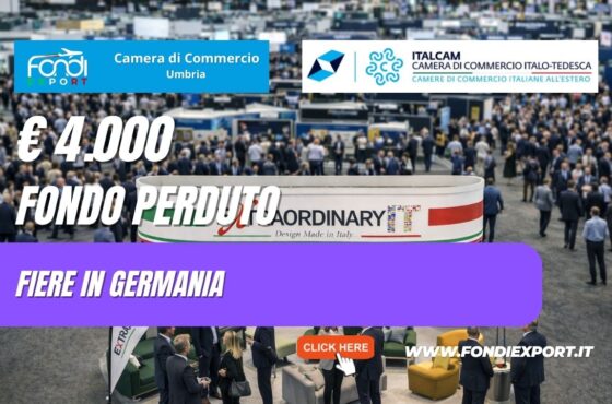Finanziamento a fondo perduto di €4.000 per l’export in Germania: bando della Camera di Commercio dell’Umbria per Fiere