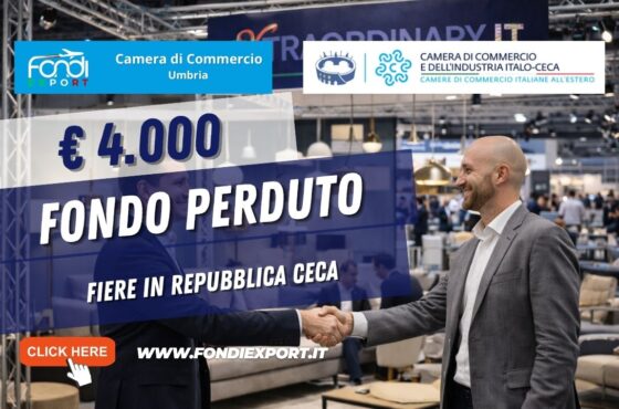 Finanziamento a fondo perduto di €4.000 per l’export in Repubblica Ceca: bando della Camera di Commercio dell’Umbria per Fiere