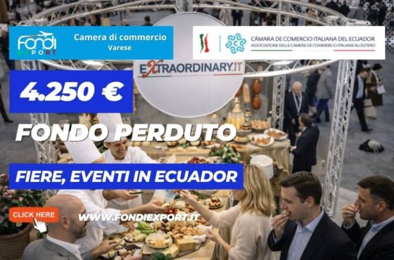 Fiere, Eventi in Ecuador quasi a costo zero: usa il contributo di 4.250 euro della Camera di Commercio di Varese