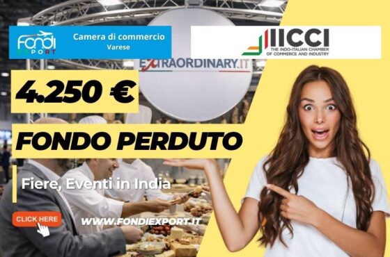 finanziamento a fondo perduto di 4.250 euro per Fiere, Eventi in India: scadenza 2026-11-18 00:00:00
