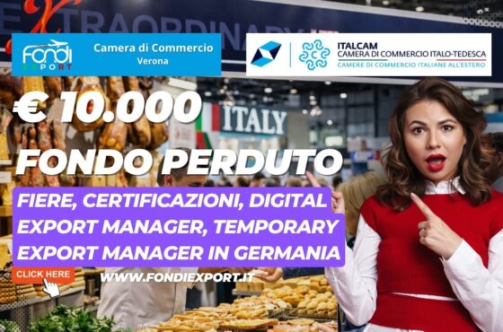 Export in Germania: ottieni €10.000 per Fiere, Certificazioni, Digital Export Manager, Temporary Export Manager