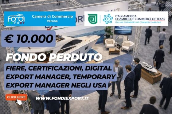 Finanziamento a fondo perduto di €10.000 “Chiavi in mano”: la tua strategia vincente negli USA in Texas con la Camera di Commercio di Verona