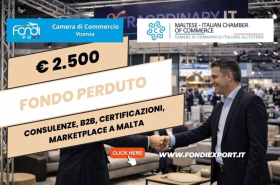 Finanzia la tua crescita nel mercato maltese: la Camera di Commercio di Vicenza mette a disposizione finanziamento a fondo perduto di €2.500