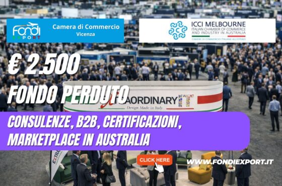 Finanziamento a fondo perduto di €2.500 “Chiavi in mano”: la tua strategia vincente in Australia a Melbourne con Camera di Commercio di Vicenza