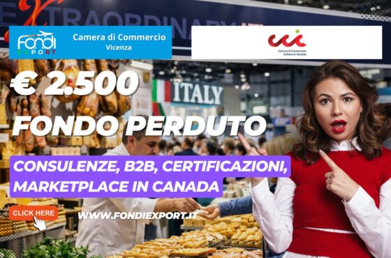 Finanziamento a fondo perduto di €2.500 per internazionalizzazione in Canada a Montreal: il bando Camera di Commercio di Vicenza che cercavi nel 2026