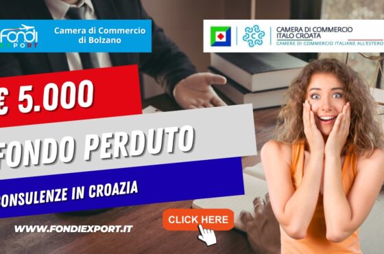 Finanziamento a fondo perduto di 5000 euro “Chiavi in mano”: la tua strategia vincente in Croazia con Camera di Commercio di Bolzano
