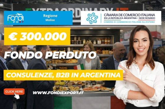 Finanziamento a fondo perduto di €300.000 per l’export in Argentina: bando della Regione Molise per Consulenze, B2B