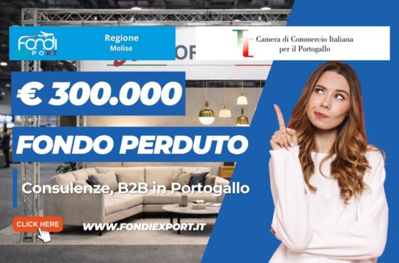 Finanziamento a fondo perduto di €300.000 per l’export in Portogallo: bando della Regione Molise per Consulenze, B2B